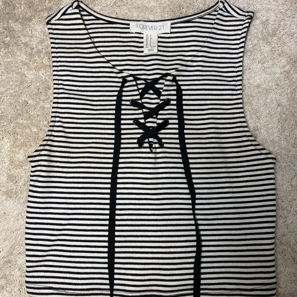 cropped striped tank